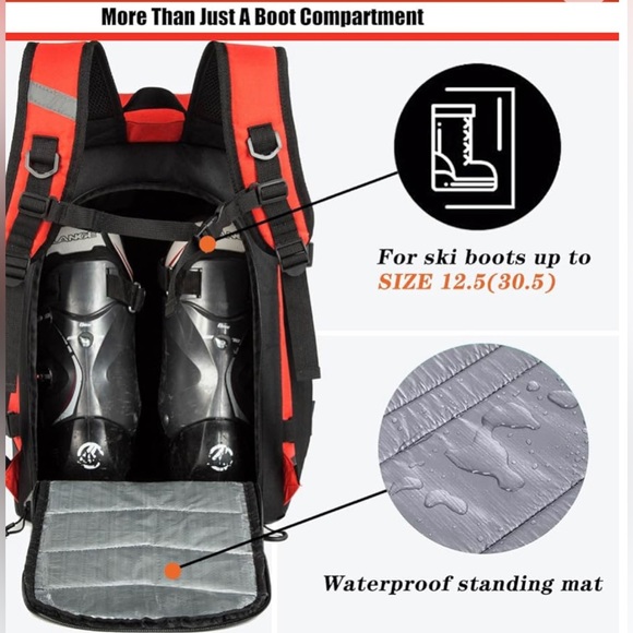 NWT Ski Boot Bag - Ski Boots and Snowboard Boots Travel Backpack - Picture 3 of 5